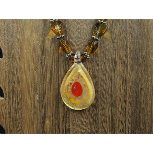 20 Inch Sterling Silver Beautiful Handmade Cool Glass Pendant Necklace